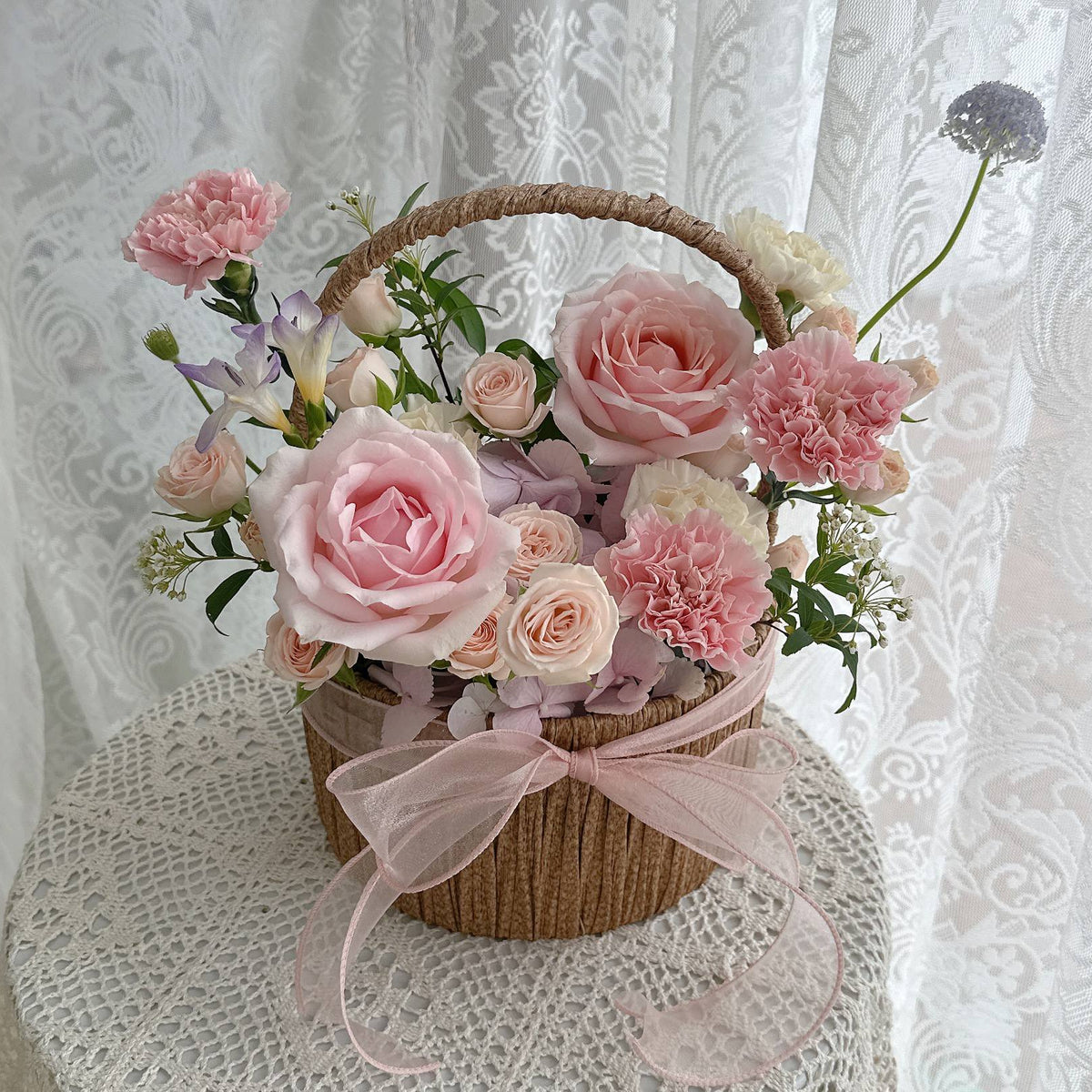 Garden Blush | Flower Basket