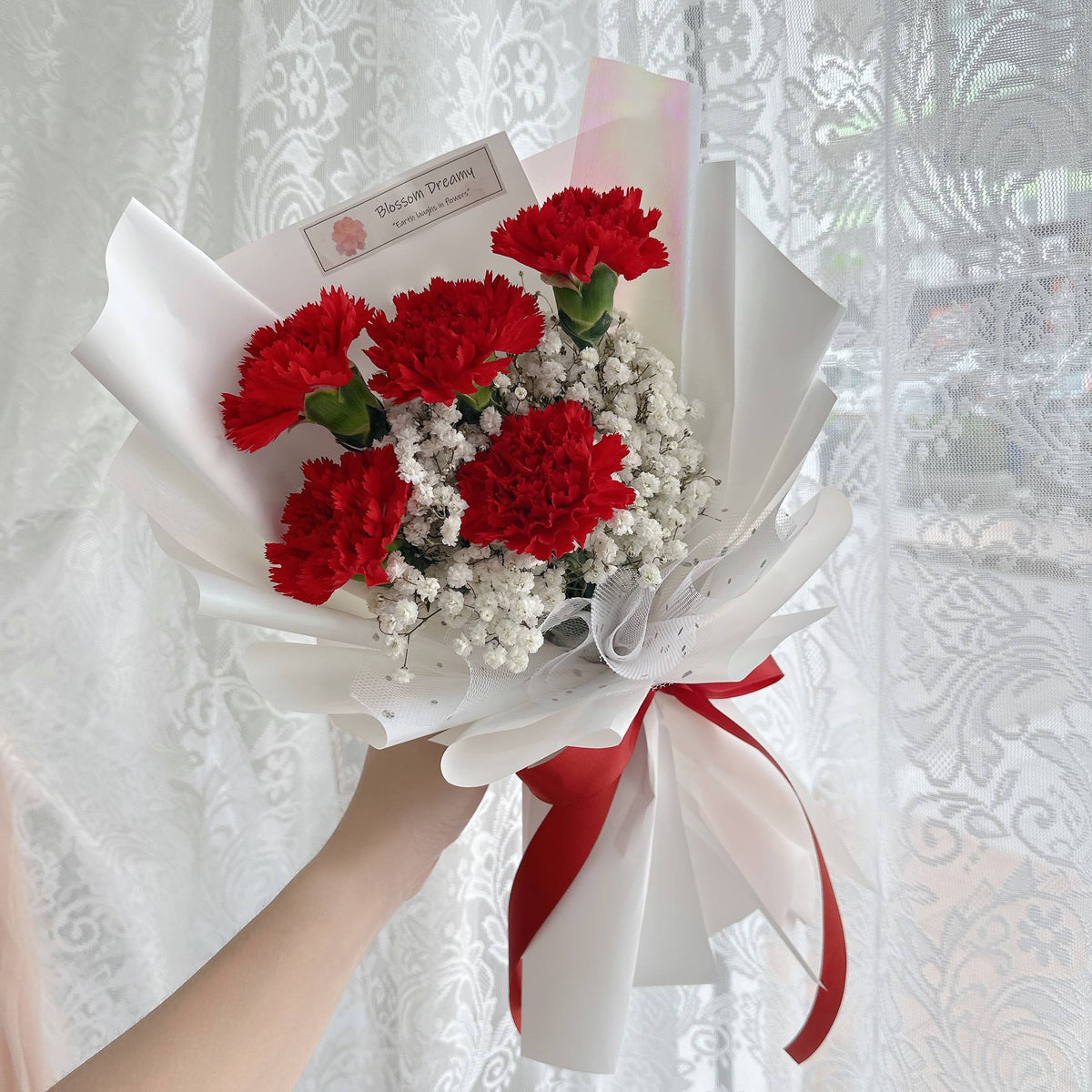 Scarlet Embrace | Carnation Bouquet