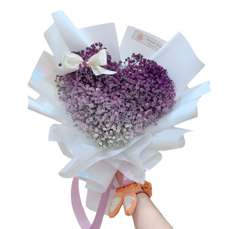 Ethereal Love Gradient Purple Heart Baby's Breath